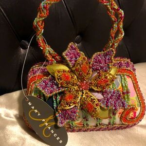 Mary Frances  Multi Color Silk Clutch Flower collection! New w Tags